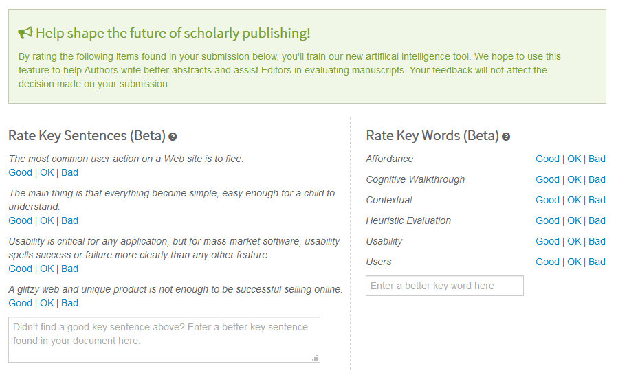 ScholarOne screener feedback