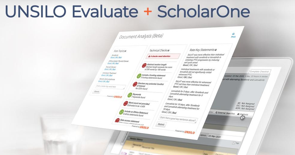UNSILO Evaluate + ScholarOne