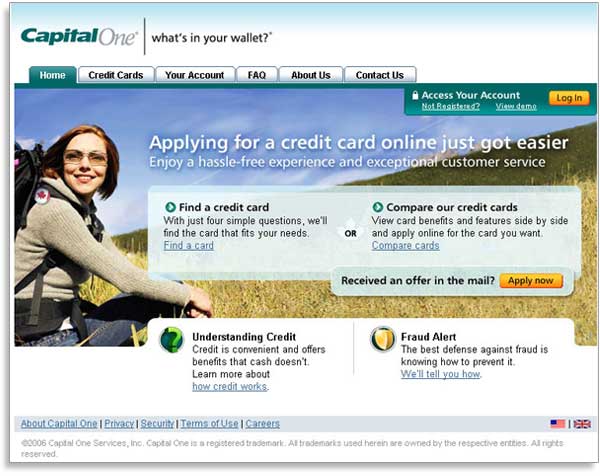 CapitalOne.ca homepage